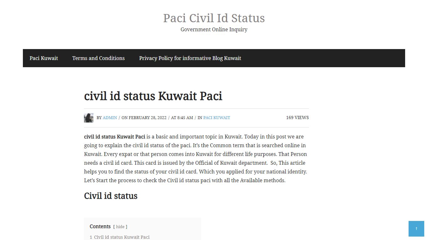 civil id status Kuwait Paci